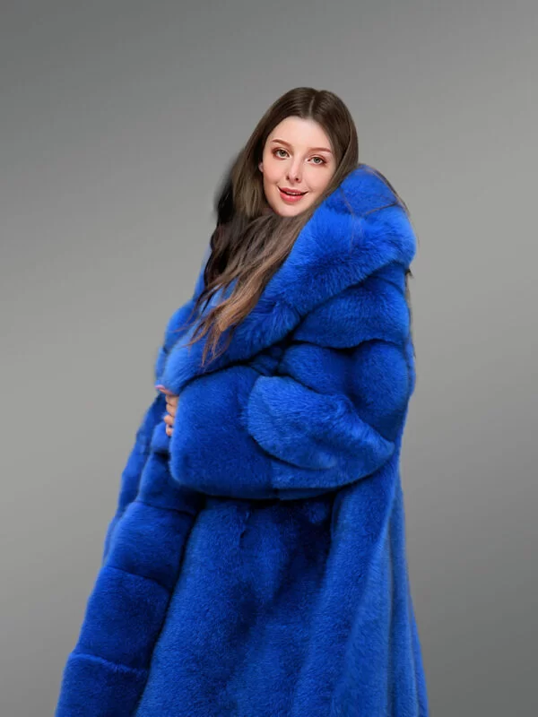 Royal Blue Tuxedo Coat for Women - Image 6