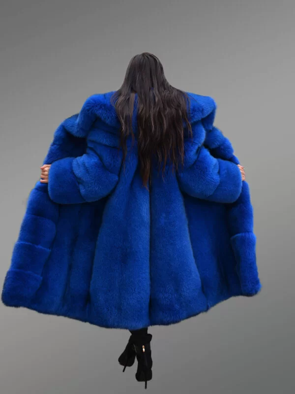 Royal Blue Tuxedo Coat for Women - Image 8