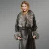 Shearling Length Coat with Silver Fox Fur