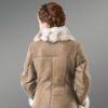 Beige Gray Sheepskin Coat