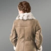 Beige Gray Sheepskin Coat