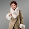 Beige Gray Sheepskin Coat