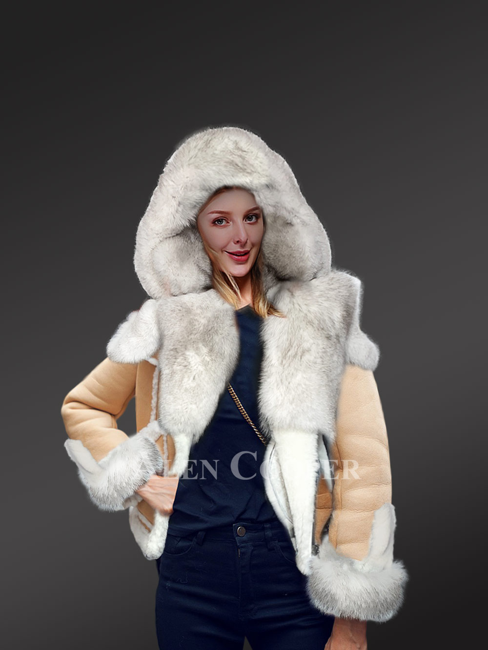 Sheepskin shearling coat womens 2025