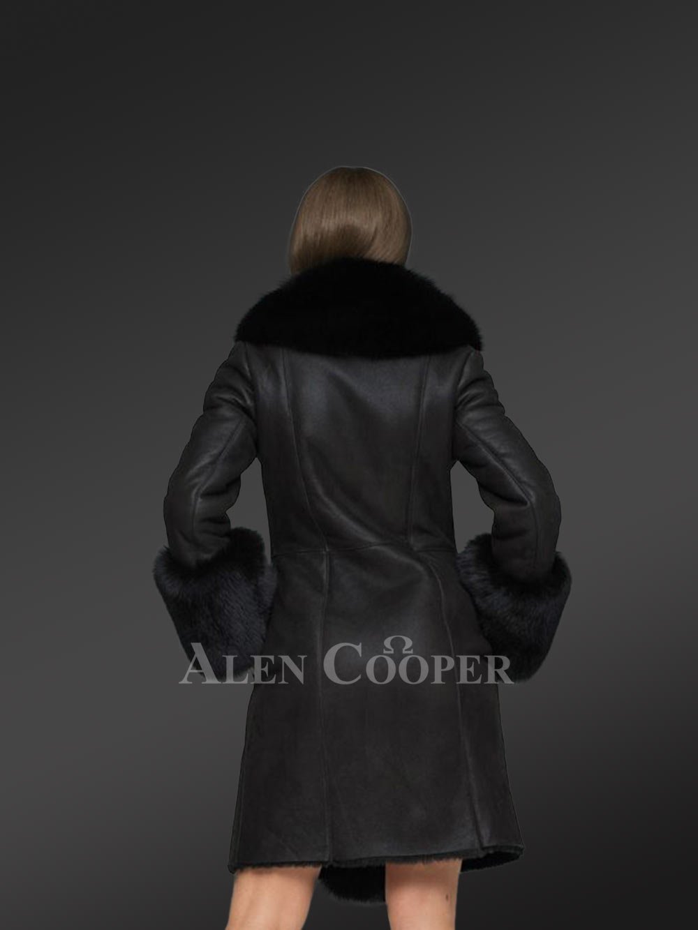 Sheepskin and Polar Fox Fur Coat - Image 5