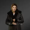 Sheepskin shearling jacket for women in Cuff Belts