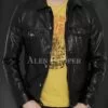 Soft yet sturdy reasonable leather jacket for men in Black