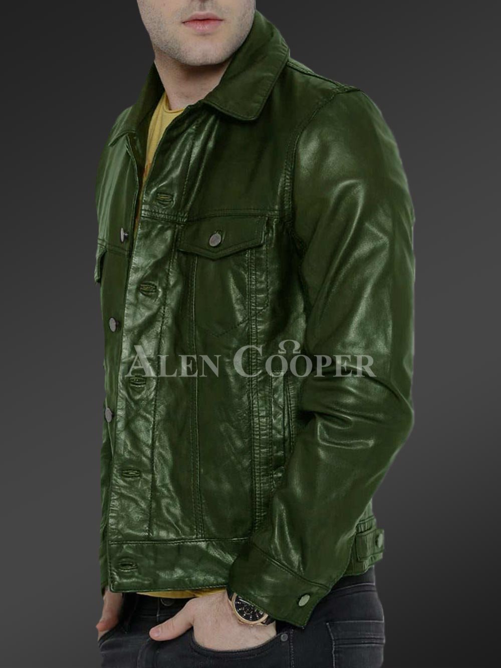 Soft Yet Sturdy Reasonable Leather Jacket for Men - Image 8