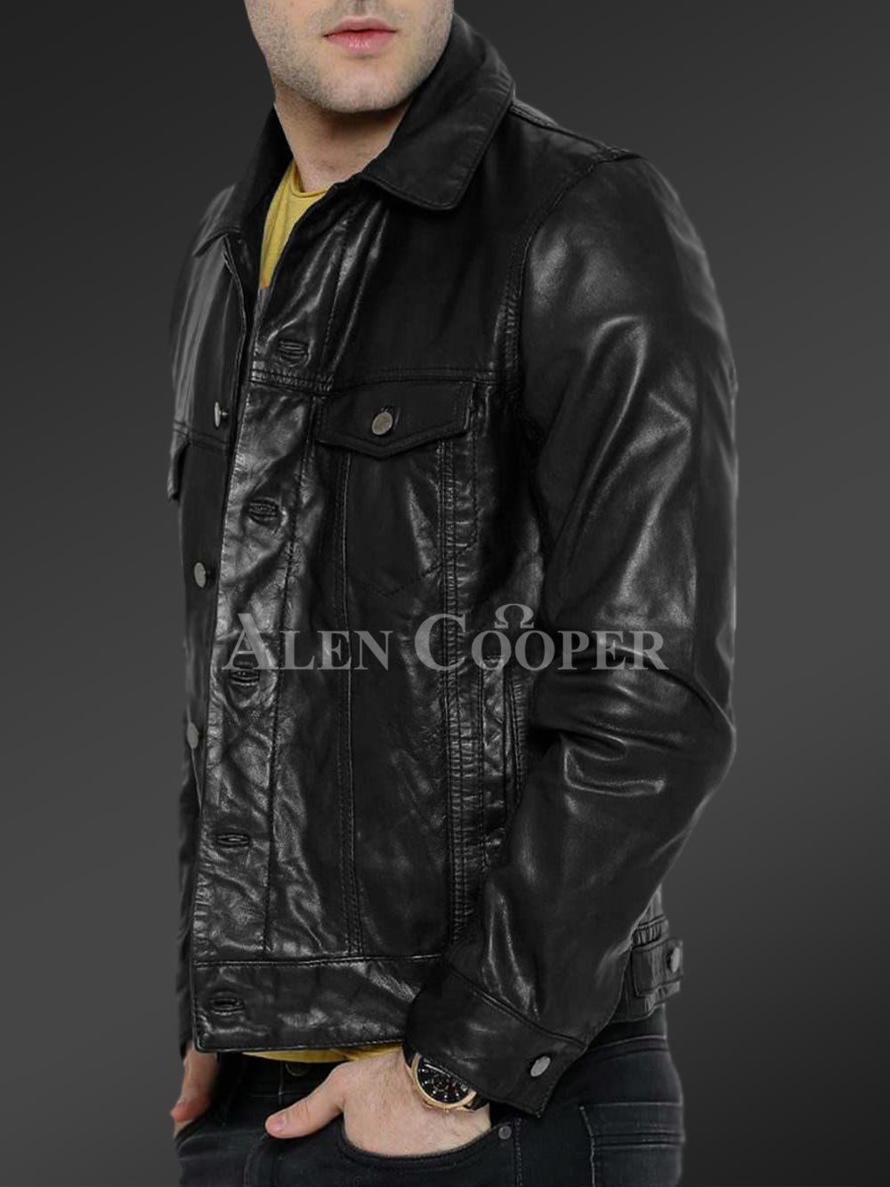 Soft Yet Sturdy Reasonable Leather Jacket for Men - Image 7