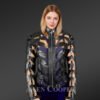 Spring Netted Black Leather Jacket