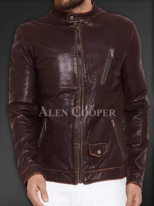 Sturdy Yet Soft Winter Leather Jacket for Men - Image 3