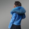 Teal Real leather Jacket