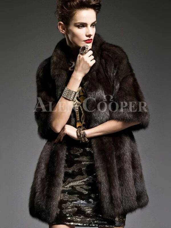 Russian sable fur half sleeve coats