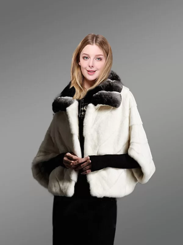 White Cropped Mink Fur Dressing Item For Ladies to Renew Fashion Trends - Image 4
