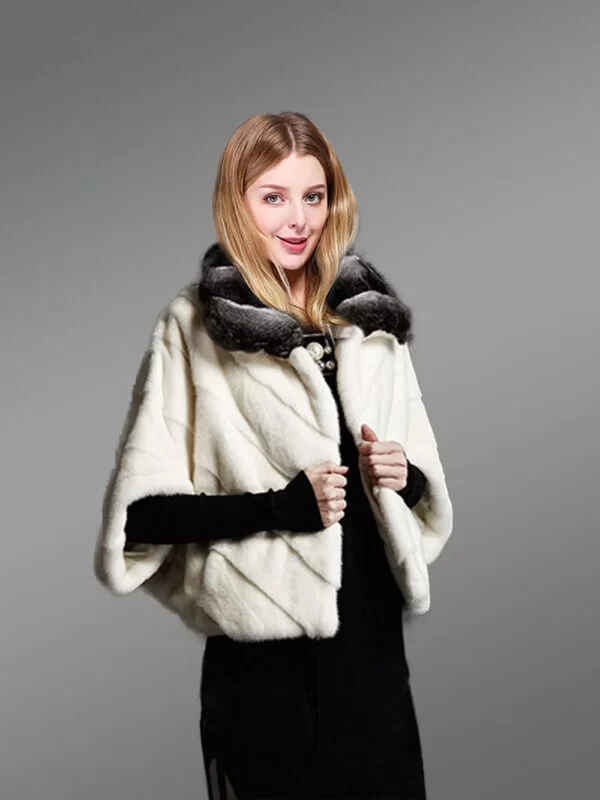 White Cropped Mink Fur Dressing Item For Ladies to Renew Fashion Trends - Image 3