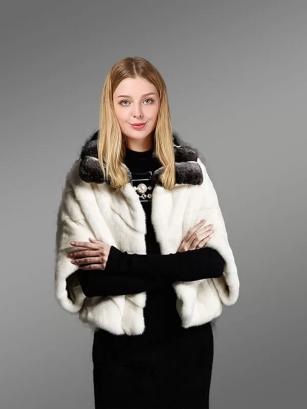 White cropped mink fur for ladies
