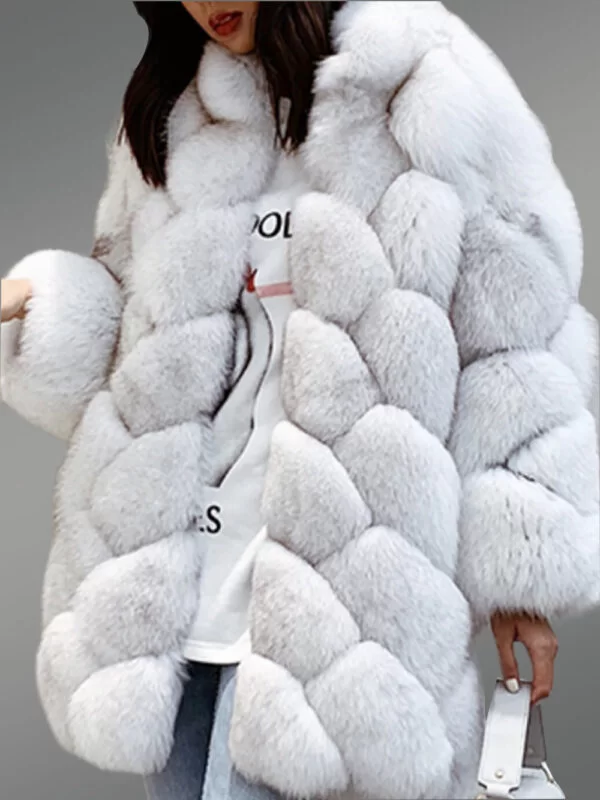 Gray fur outerwear for women - Image 5