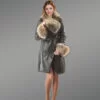 Women Fox Fur Coat in Black (1)