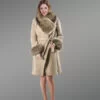 Women Fox Fur Coat in Grey