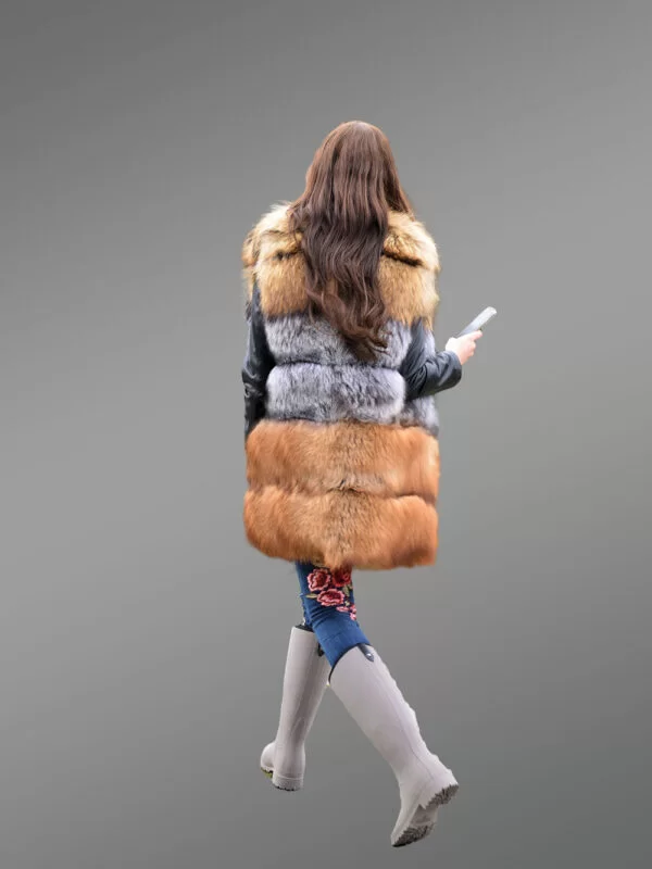 Women Multi Fox Variation Vest with Raccoon Touch - Image 6