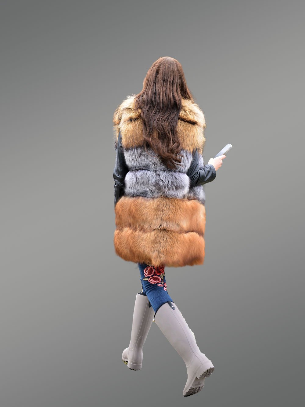 Women Multi Fox Variation Vest with Raccoon Touch - Image 6
