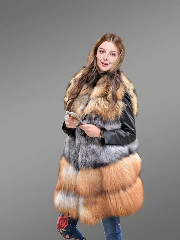 Women Multi Fox Variation Vest with Raccoon Touch - Image 2