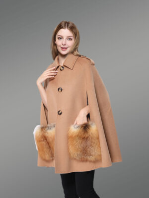 Buttoned Cape for Women