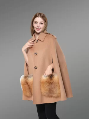 Buttoned Cape for Women