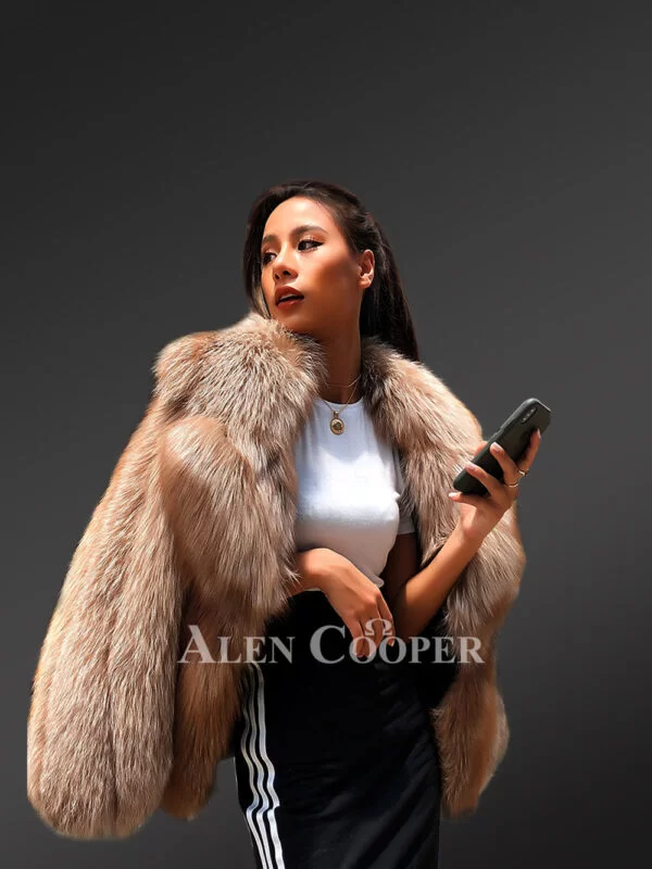 Women’s Cool Poncho Styled Real Fox Fur Shaggy Winter Coat