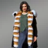 Women’s Arctic fox fur hybrid navy parka convertibles