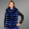 Women’s Authentic Chinchilla Vest in Royal Blue furrik