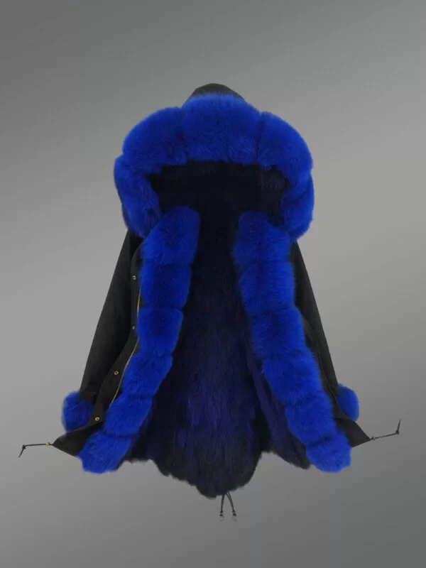 Women’s Elegant Fox Fur Parka with Detachable Fox Fur Hood (4)