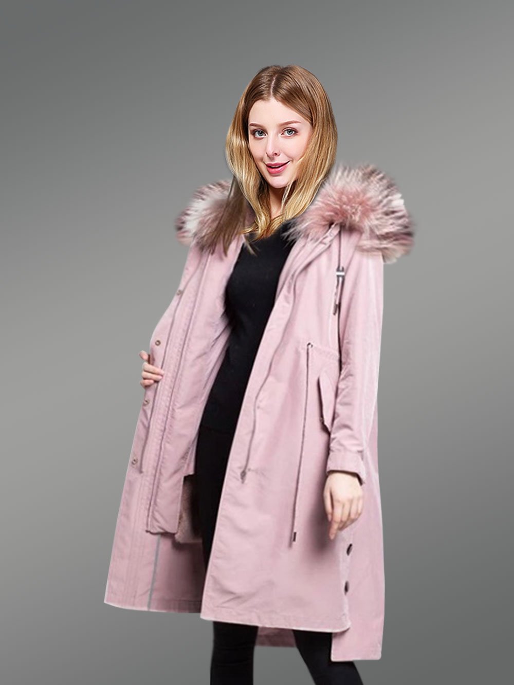 Parka Coat for Women with a Detachable Fur Liner and Hood - Image 3