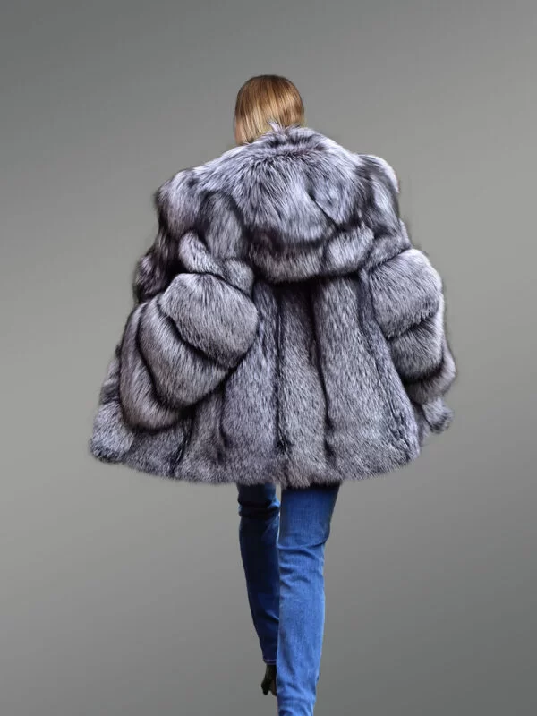 Women's Mid Length Coat in Fox Fur - Image 8
