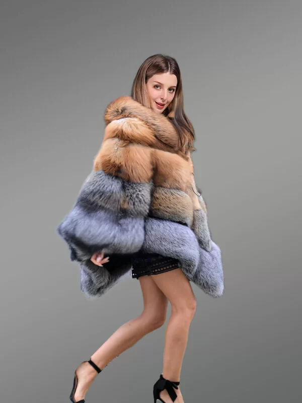 Women’s Multi Fox Variation Vest with Raccoon Touch - Image 4