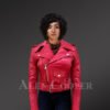 Women's Short Length Moto in Burnt Red