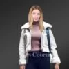 Womens appealing winter jackets made of genuine shearling