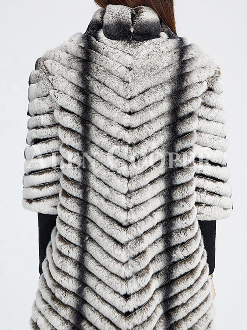 Women’s Bi-Color Real Fur Luxury Warm Winter Coat for Women - Image 6