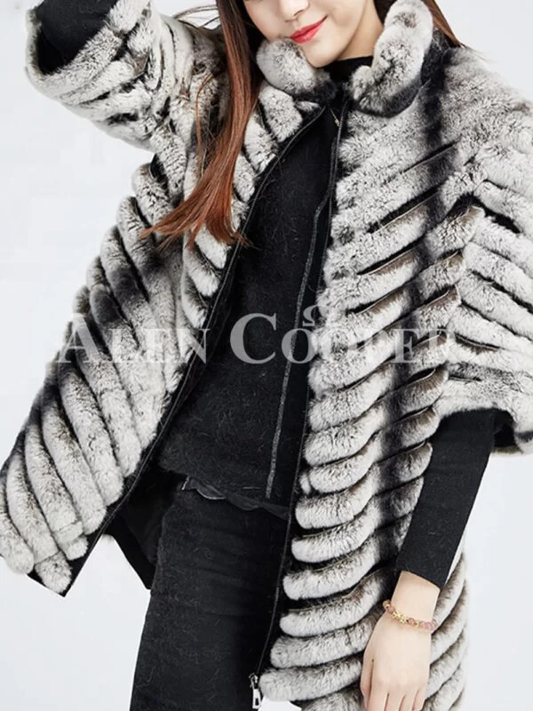 Women’s Bi-Color Real Fur Luxury Warm Winter Coat for Women - Image 5