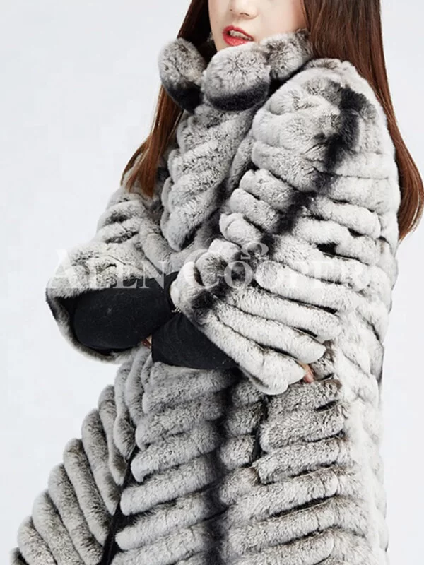 Women’s Bi-Color Real Fur Luxury Warm Winter Coat for Women - Image 3
