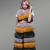 Women’s colorful real fox fur real warm long paragraph winter vest