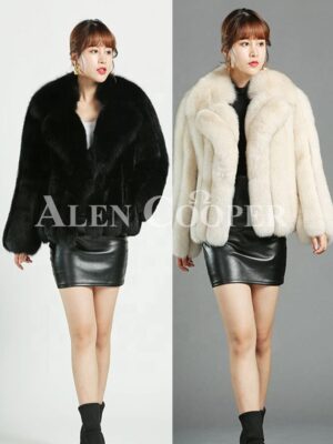 Women's Super Stylish and Luxury Real Fox Fur White Coat