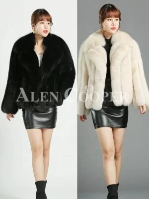 Women's Super Stylish and Luxury Real Fox Fur White Coat