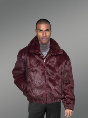 appealing fur jacket with stylish hood (