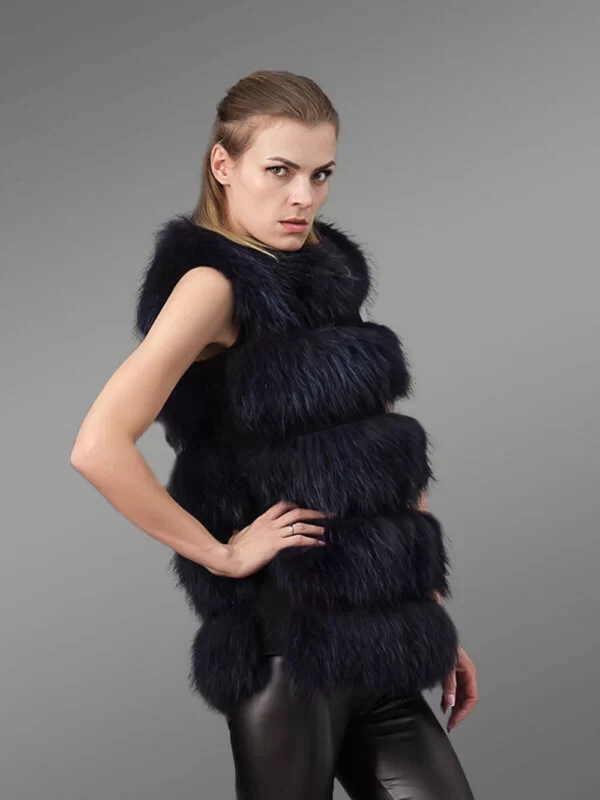 Chic and Tasteful Authentic Fox Fur Winter Vests for Stylish Divas - Image 3