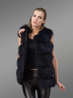 authentic fox fur winter vests for stylish divas