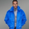 bomber fur jacket with hood for men