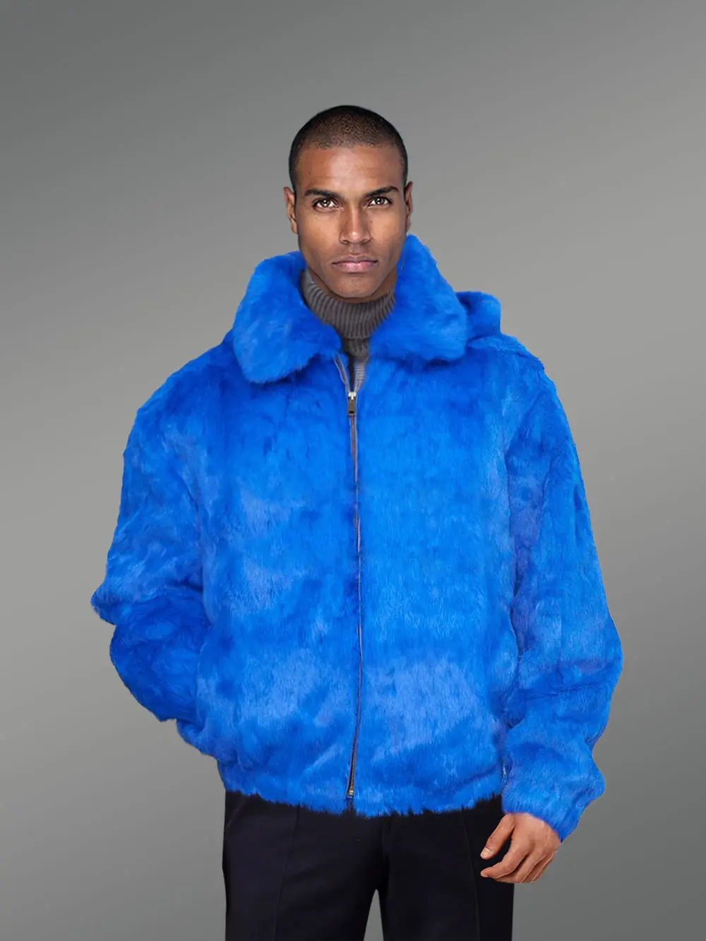 Stylish and Genuine Bomber Fur Jacket with Hood for Men - Image 2