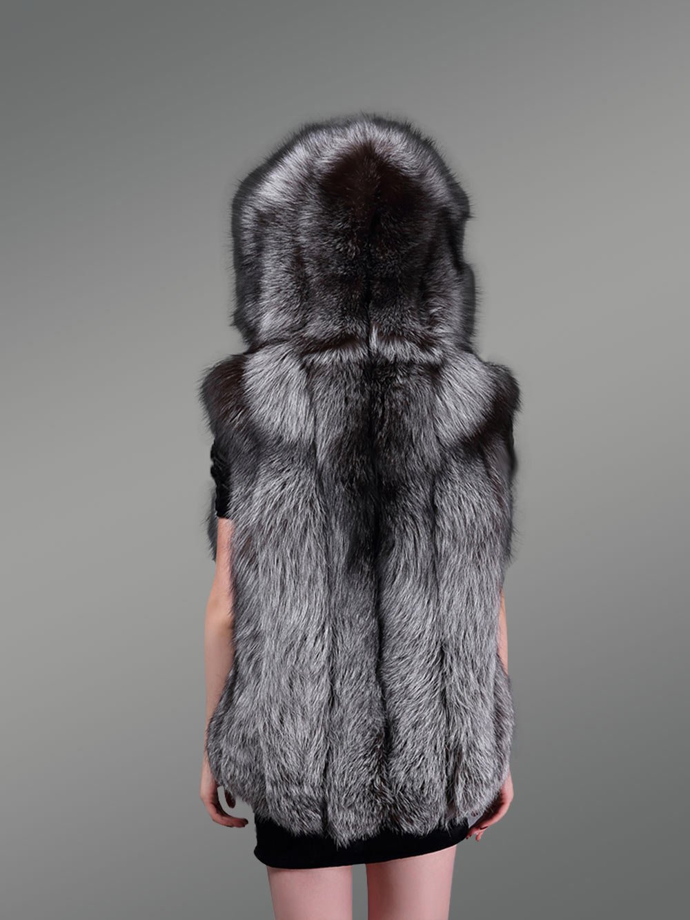 Classic Real Fox Fur Hooded Waistcoat Keeping Women Superbly Warm - Image 5