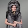 classic real fox fur hooded waistcoat
