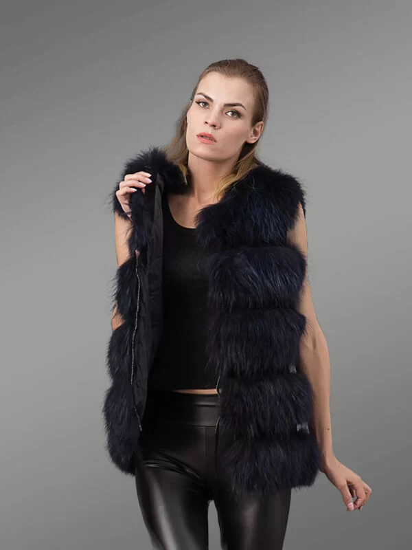 Women’s Super Stylish Sleeveless 5 Paragraph Real Fox Fur Super Warm Winter Vest - Image 9